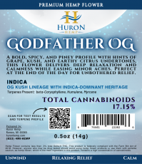 Huron Hemp - CBD Flower - Godfather OG 0.5oz